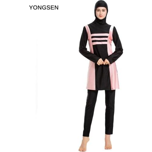YONGSEN 2020 Newest Women Burkinis Ladies Swimwear For Dorpshipping Long Sleeve Muslim Islamic Full Cover Costumes Modest Swimwe
