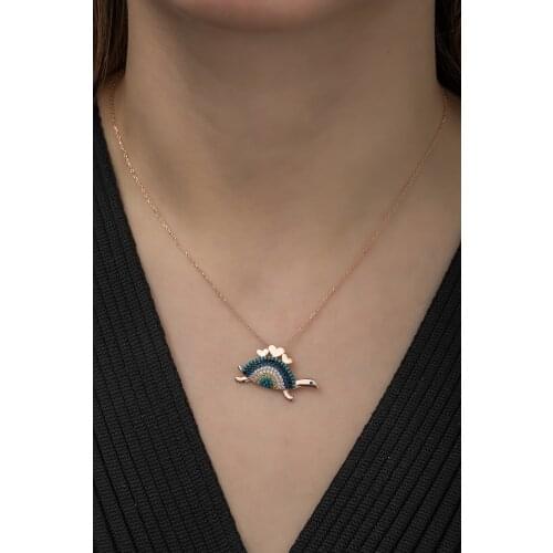 925 Sterling Silver Women Necklace Tortoise Turtle Enamel Stone Gift Birthday Precious Pendant Stylish Chain Luxury Cool