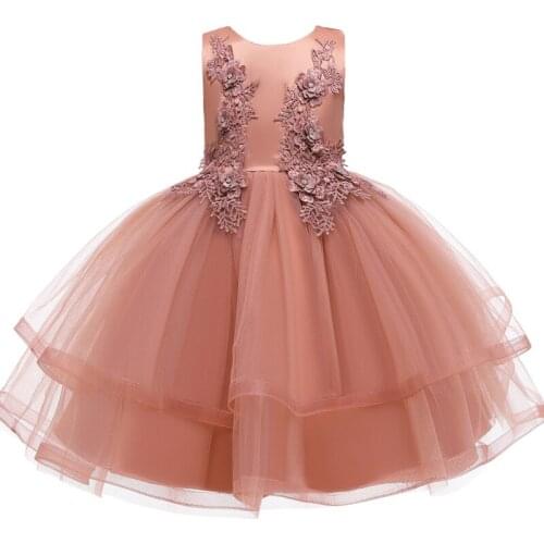 1-12 year childrens princess dress girls flowers simple fluffy party dresses elegant girls piano costumes catwalk evening dress