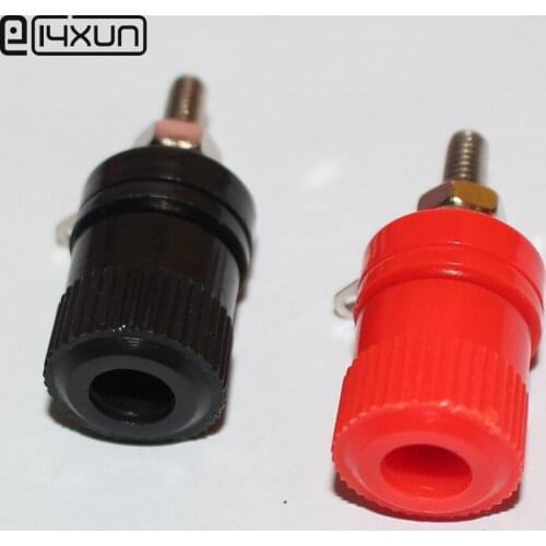 1pair Red + Black 4mm Audio Terminal Banana Socket for Power Amplifier Speaker for 10mm Panel Mounting Hole