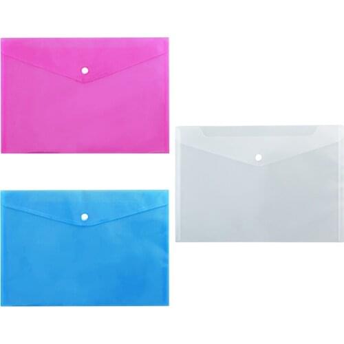 20pcs Waterproof A4 File Bag Button Airtight Folder Document Paper Organizer Storage School Office Supplies Stationery