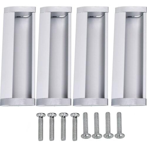 Modern Solid Brushed Satin Nickel Door Cabinet Drawers 128mm Handles Pulls Pack Of 4