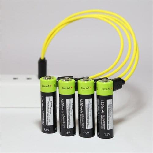 ZNTER ZNT5 1.5V USB charge battery AA 1250mAh lithium polymer usb rechargeable lithium li-ion battery usb 2 hours fast charge
