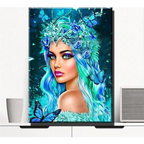 5d Diy diamond painting Pretty Green Woman full picture square drill diamond embroidery rhinestone painting mosaic gift EE2047