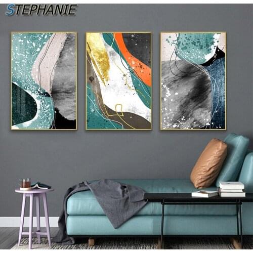 HD Green Grey Wall Pictures Canvas Painting Abstract Wall Art Poster Nordic Print Modern Home for Living Room Bedroom Decoration