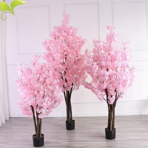 PInk Color Artificial Cherry Blossom Tree Cherry Flower Wishing Trees 1M 1.6M 2M HIgh For Shop Landscape DIY Wedding Centerpiece