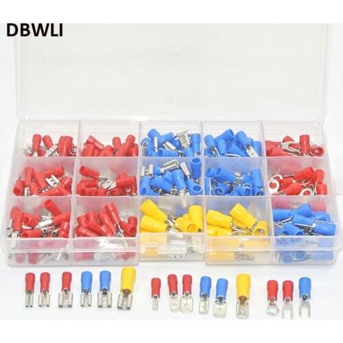280pcs/lot Insulated Terminals Electrical Crimp Connector Spade Ring Fork Assortment Kit