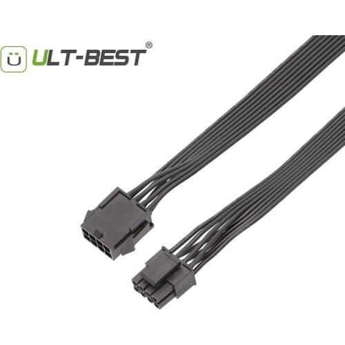 ULT-Best Motherboard CPU 8pinFemale to 8P (4+4) Male Power Supply Extension Cable 30CM High quality 18AWG Tinned Copper wire