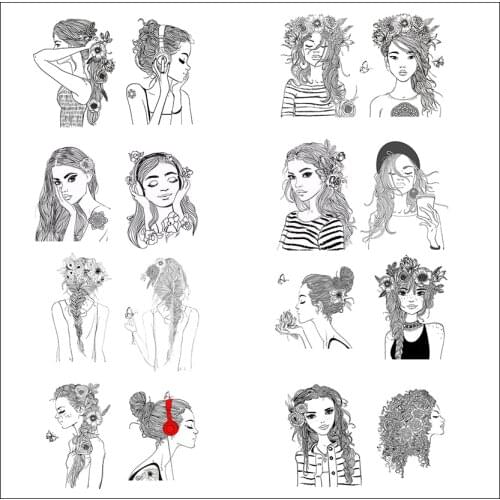 Beautiful Flowers Girls Rubber Clear Stamps and NEW 2020 For DIY Scrapbooking/Album Card Make Decorative Rubber Stamp Craft