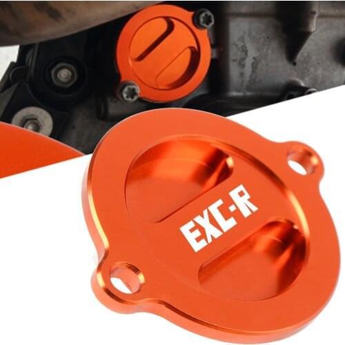 For EXC-R Aluminum alloy Dirt Bike Engine Oil Filter Cover Cap For EXC-R E XC-R 2014-2016 Motorcycle Accessories Orange