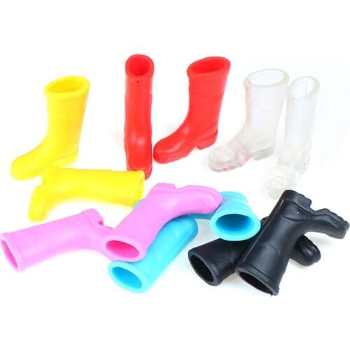 1Pairs 1/12 Scale Dollhouse Miniature Rubber Rain Boots Home Garden Yard Decoration Dolls Accessories Red Blue Black
