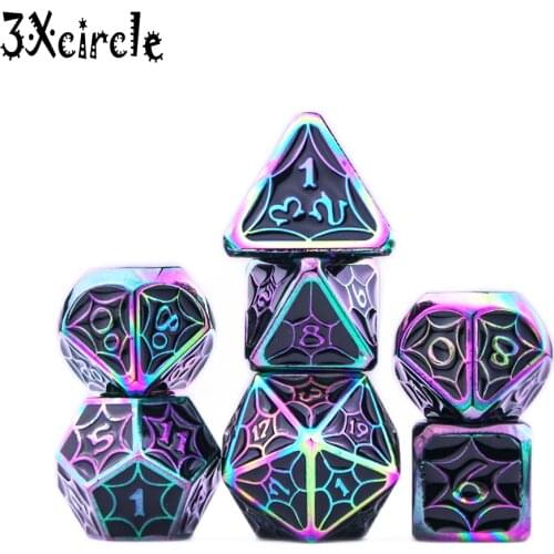 Metal Dice Set Polyhedral Dices Board Game Toys Party Xmas Gifts Dragons