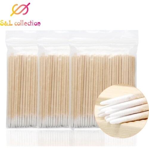 Natrual 300pcs Double Head Cotton Swab Women Makeup Cotton Buds Tip For Medical Wood Sticks Nose Ears Cleaning Health Care Tools