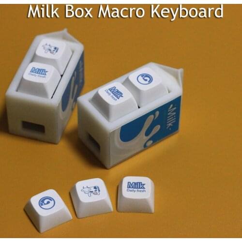 New Arrivial Keyboard Shortcut Key 2Keys Macro Customize DIY USB Milk Box Milk theme Hot swap Mini Mechanical Keybad Window/Mac