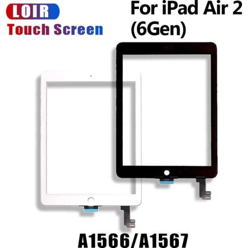 New Touch Screen Glass Panel Digitizer for iPad Air 2 Balck and White A1567 A1566 Touchscreen Sensor Glass Adhesive+Tools