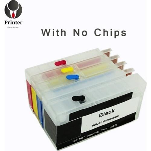 Printer Partner 952xl 953xl 954xl 955xl with NO Chips refillable cartridge for hp 8702 7720 7730 7740 8210 8216 8702 8710 8715