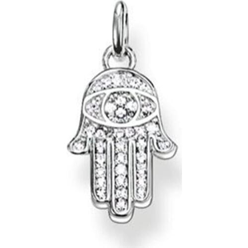 Silver Plated Zirconia Islam Fatimas Hand Bergamot Pendants Fit Necklace Chain, Most Fashion Pendant Jewelry Gift for Women Men