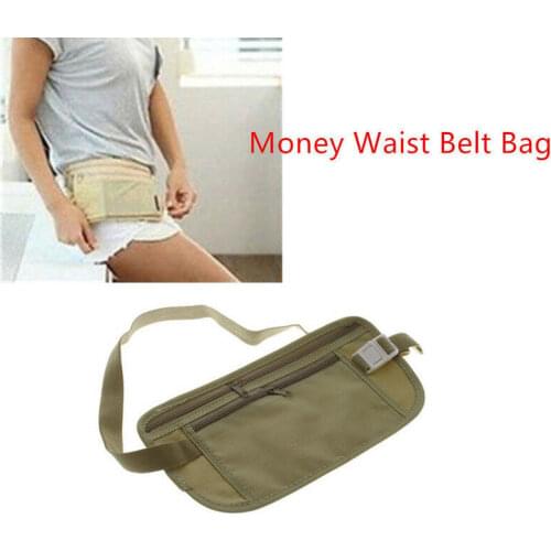 Waist Belt Bag Travel Pouch For Hidden ID Passport Security Money Compact Safety Security Money Purse /BY