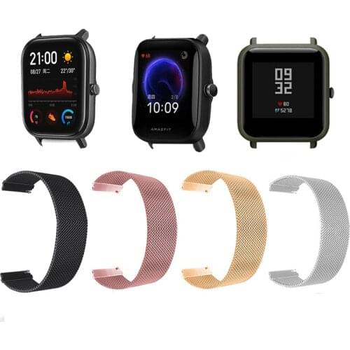 20MM Milanese Strap For Xiaomi Huami Amazfit GTS/GTS 2 Mini/GTR 42MM Smart Watch Magnetic Loop Bracelets For Amazfit Bip/Bip S U