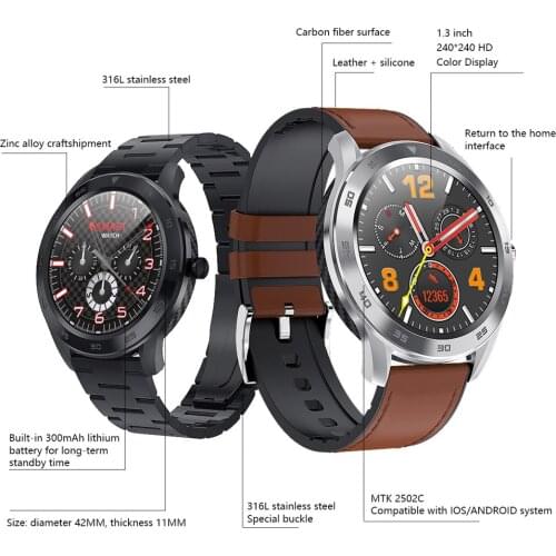 New PT98 Bluetooth Call Ecg Smart Watch Men Multiple dials Ip68 Waterproof Full Touch Screen Smartwatch For Android IOS Phone
