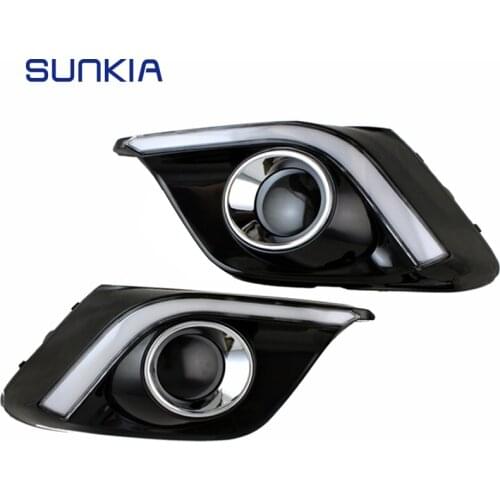 SUNKIA Car Styling Fog Lamp for Mazda 3 Axela LED DRL Daytime Running Light Super Bright White with Dimmed Function