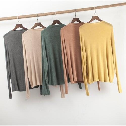 Latin Dance Autumn Winter Top T-shirt Loose Classical dance long Bat sleeve jazz dance wear costumes Yoga Ginger yellow&Bean red