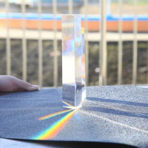 Triangular Prism Rainbow Glass Science Experiment Optical Glass Prism for Children To See The Refraction of Light 30*30*50MM
