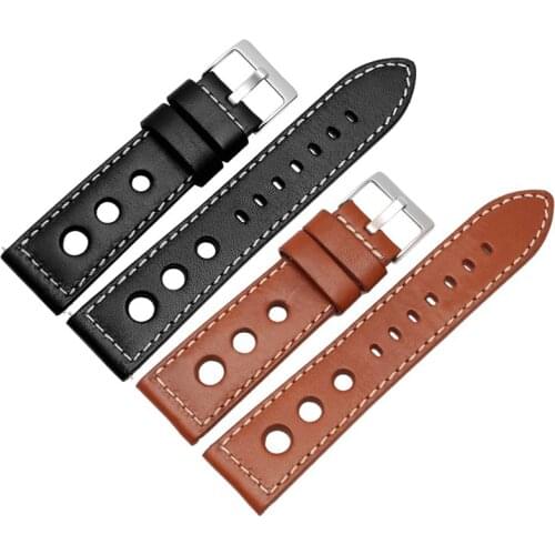 High quality watchband for all Brand Watch Straps Genuine Leather Black brown size 20mm 22mm 24mm wristband Bracelet