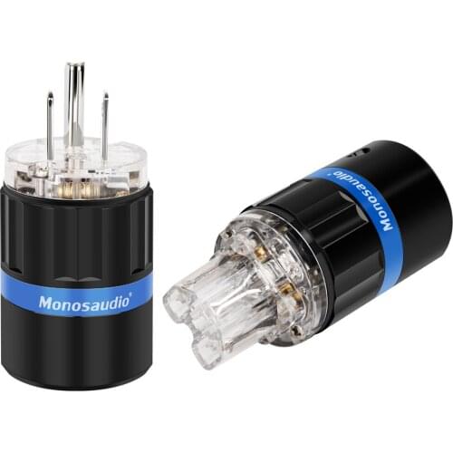 Monosaudio M105R/F105R 99.998% High End US Rhodium Plated Pure Copper Power Plug Adapter Hifi Audio US Power Cord Plug Connector