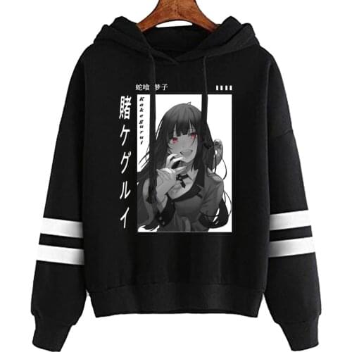 Japanese Anime Funny Kakegurui Hoodies Winter Japan Style Yumeko Jabami Sweatshirts Streetwear for Women/men