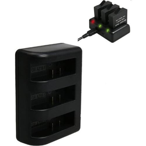 3-Channel USB Charger For Xiaomi Yi 4K Action Camera II 2 Battery Charger XiaoYi 4K Accessories