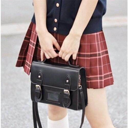 PU Leather Ladies Messenger Bag Retro Girls Student Handbags Women Black Large Capacity Shoulder Bags Female Satchels Tote Bag