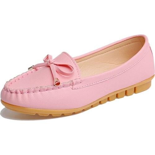 CUZULLAA Women Butterfly-knot Soft Sole Breathable Casual Shoes Fashion Sneakers Female Round Toe Flat Loafers Shoes Size 35-40