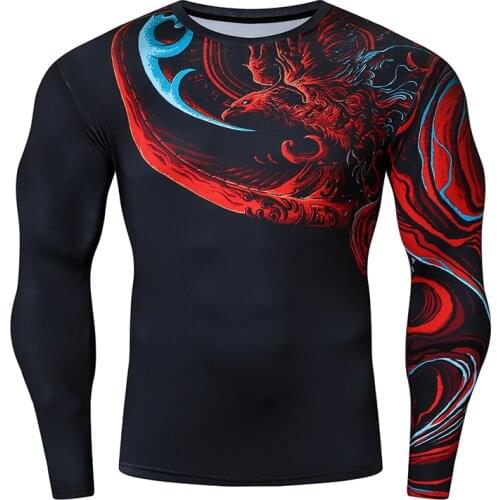 ZRCE Chinese Brand New Quick Dry Rashgard Running Fitness Tight Long Sleeves Compression T-Shirt Sport Men Gym Clothes M-3XL