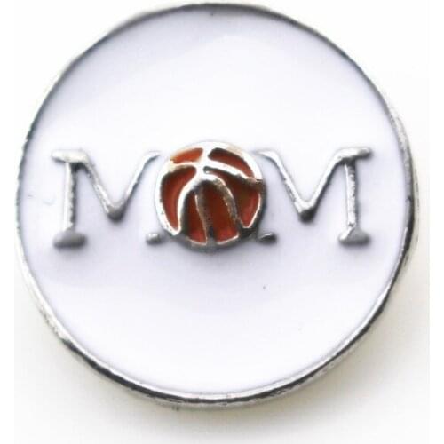 10pcs/lot Basketball Mom Snap Buttons for 18mm Snap Necklace Bracelet Bangles DIY Jewelry Snap Pendant Charms