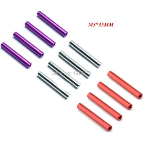 10pcs High Quality M3*35 M3 Thread Black Anodized Aluminum Round Standoff Spacer For RC Parts