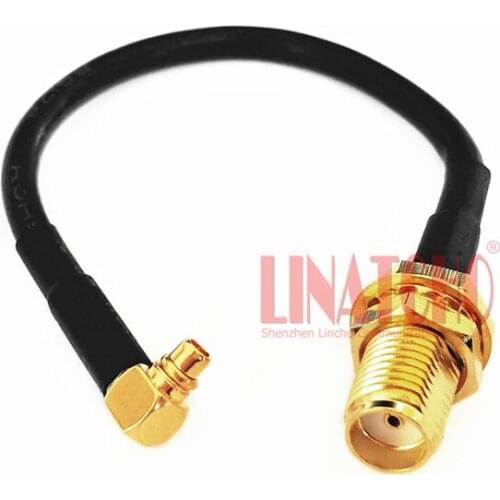 10CM RG174 SMA female to right angle mmcx male jumper cable
