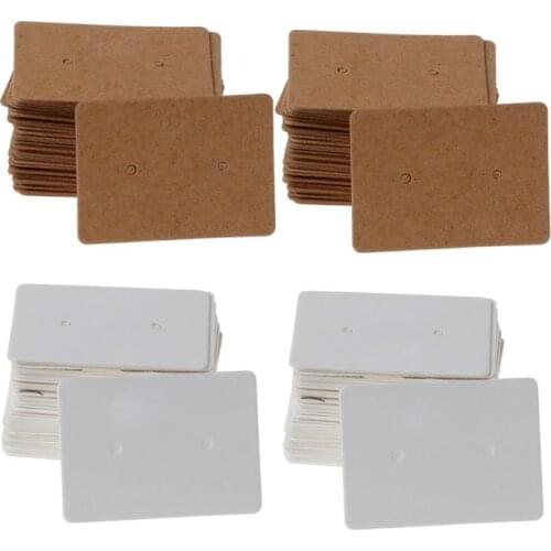 100Pcs/Set Blank Kraft Paper Cards Earrings Ear Studs Display Jewelry Packaging Cards Hanging Tags Jewelry Displays paper