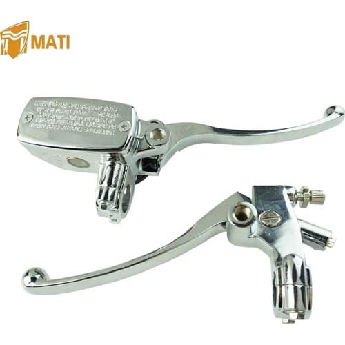 14mm Piston Motorcycle Universal Chrome Front Brake Clutch Master Cylinder Hydraulic Clutch Lever 22mm for Yamaha Suzuki Honda