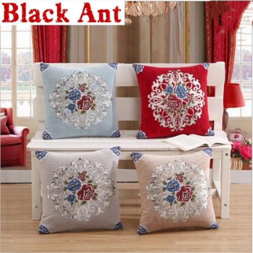 2pcs European Embroidery Pillowcase For Sofa Living Room Throw Pillow Case Chenille Decorative Cushion Cover Luxurious BZ-JD800