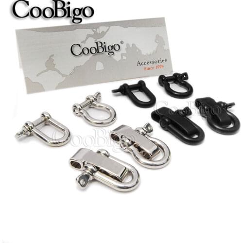 2pcs M5 Screw Pin D Bow Anchor Shackle Metal Parachute Cord 550 Paracord Bracelet Adjustable Outdoor Camping Hiking Kits