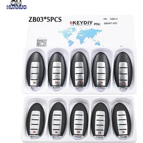 5PCS*KEYDIY Universal Smart Key ZB03-4 ZB03-5 for KD-X2 Car Key Remote Replacement Fit More than 2000 Models