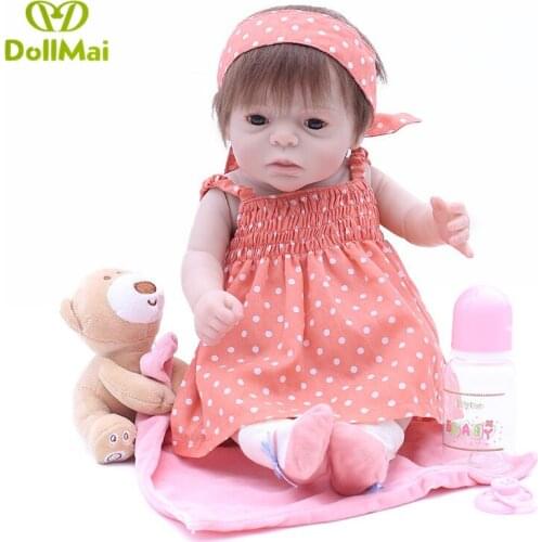 50cm full vinyl silicone reborn baby dolls real ture newborn girl babies alive princess doll child bebe gift reborn menina