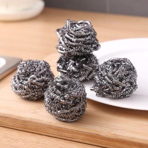 6Pcs/lot Metal Mesh Stainless Steel Cleaning Metal Scrubber Ball Cleaning Tools Home Clean Accessory For Kitchen Office Bathroom