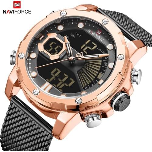 NAVIFORCE New Man Sport Watches Luxury Fashion Quartz Watch for Men Dual Display Male Waterproof Military Clock Relogio Masculio