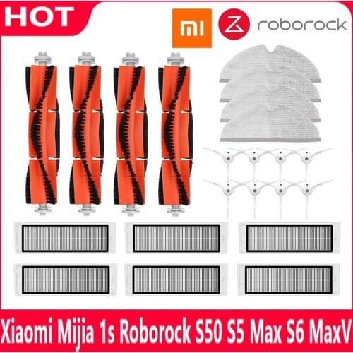 Xiaomi 1 1S Roborock S5 S6 MAX S6 Pure Accessories Vacuum Cleaner Parts Washable Mop Cloth HEPA Filter Main Brush Side Brush