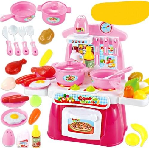 22pcs/Set Kitchen Cooking Toy Children DIY Pretend Kitchen Cooking Food Cookware Role Play Kids Puzzle toy for children Gift