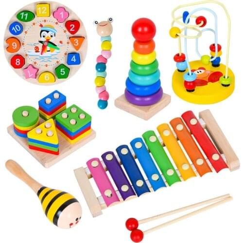 Montessori Educational Wooden Toys For Baby Animal Cognize 3D Puzzle Kids Toys Early Learning Toys Educational Toys For Children