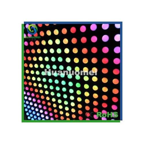 Dynamic color effect DC24V D35mm milky cover ,RGB digital led pixel point , SMD5050 led pixel module for wall display