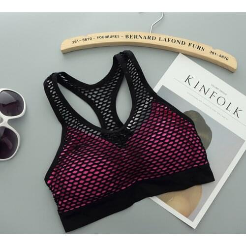 Breathable Mesh Net Women Bra Fitness Running Workout Sports Bra Anti-sagging Shockproof Bra Lingerie Underwear Soutien Gorge